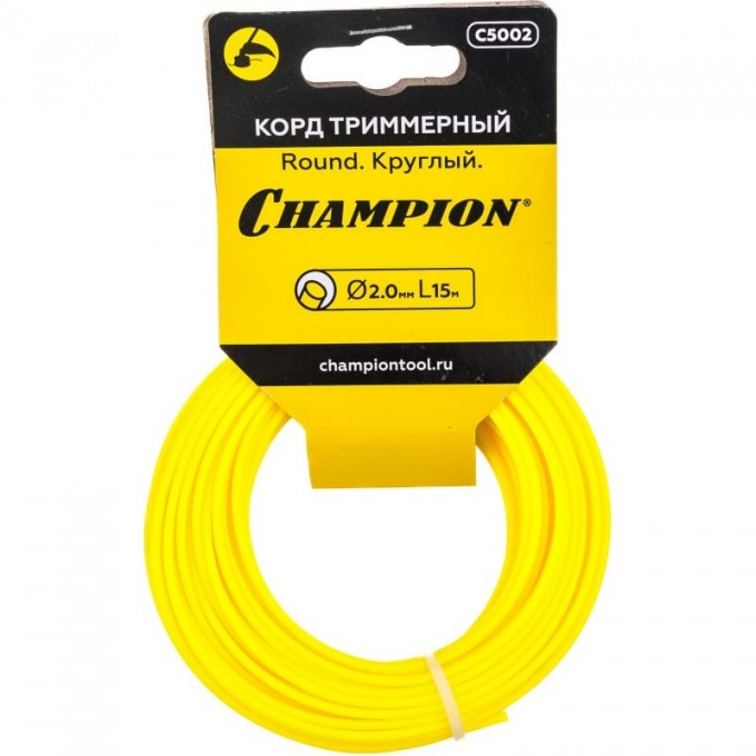 Корд триммерный CHAMPION Round 2.0 мм х 15 м (в мотке), C5002 CH-C5002